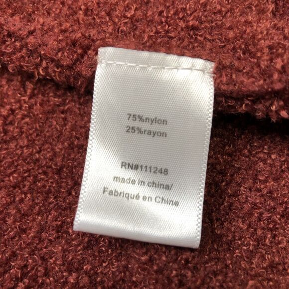 Barefoot Dreams Cozy Chic Lite Knit Berry Red Circle Cardigan w pockets Medium - Picture 8 of 9